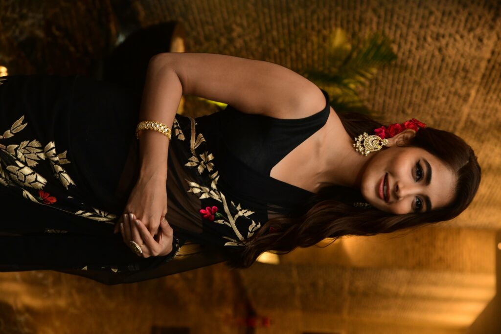 Pooja Hegde in Black Saree