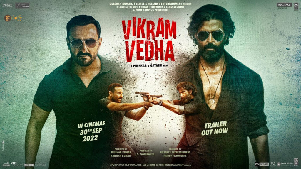 Hrithik Roshan, Saif Ali Khan starrer Vikram Vedha Official Trailer