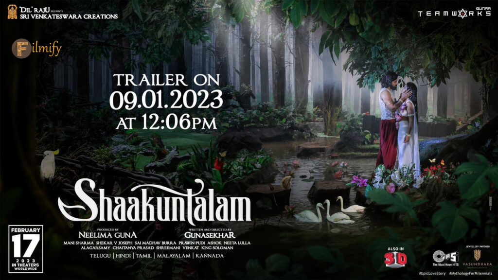 The Shaakuntalam trailer will be out on this date.