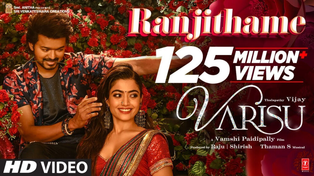 Ranjithame hits 125 M views on YouTube.