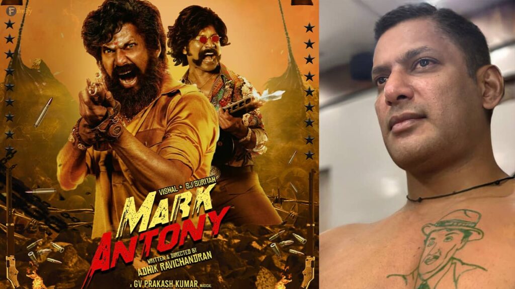 Vishal inks a popular hero photo on his chest