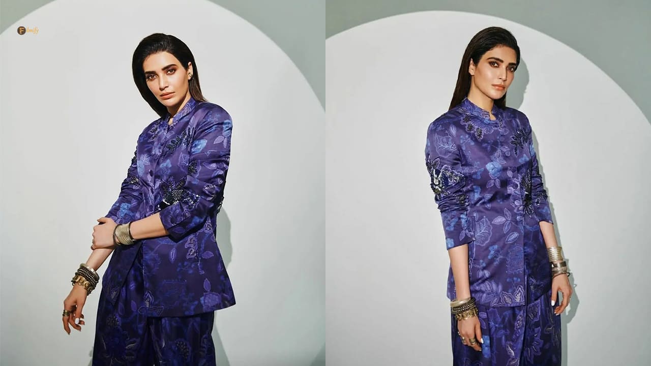 Karishma Tanna shines in purple outfit