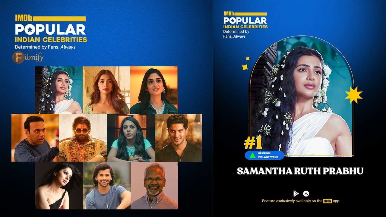 IMDb’s Popular Indian Celebrities list: Samantha climbs up to the top