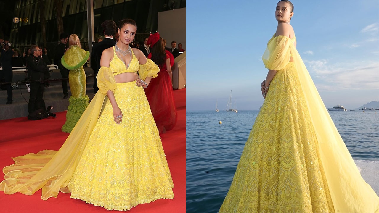 Surveen Chawla steals the spotlight in a yellow gown at Cannes