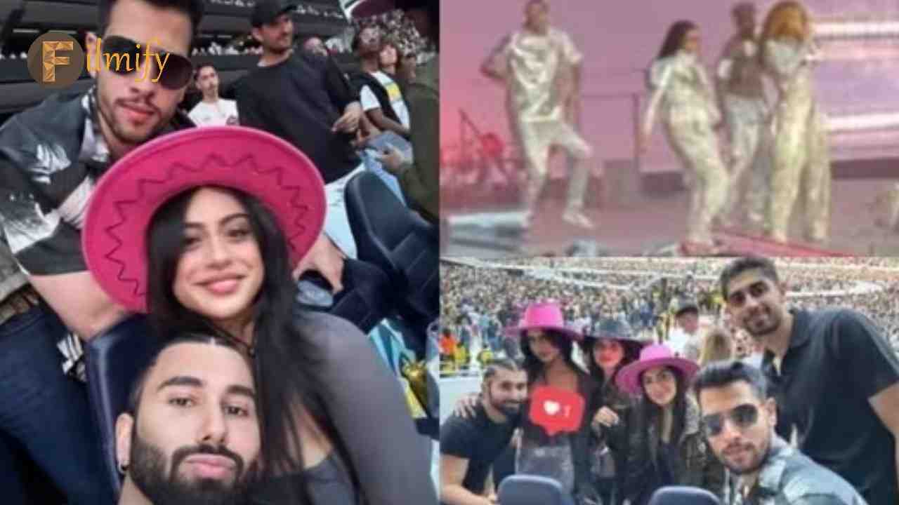 Nysa Devgan spotted in a s*ltry fit with bestfriend, Oory, in queen Bey Concert