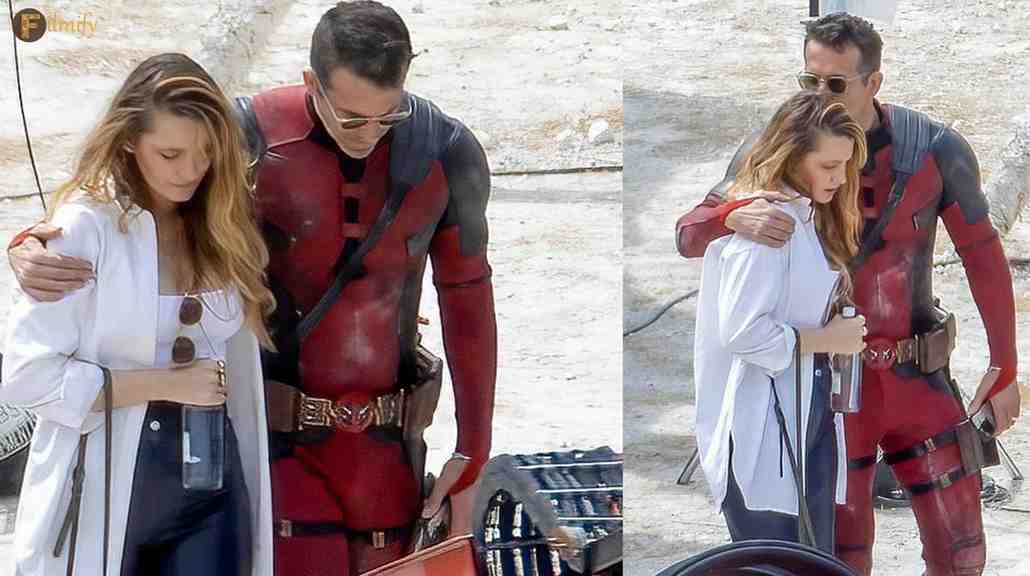 Ryan Reynold's Wife Blake Lively visits him on Deadpool 3 sets; the two share an adorable moment.