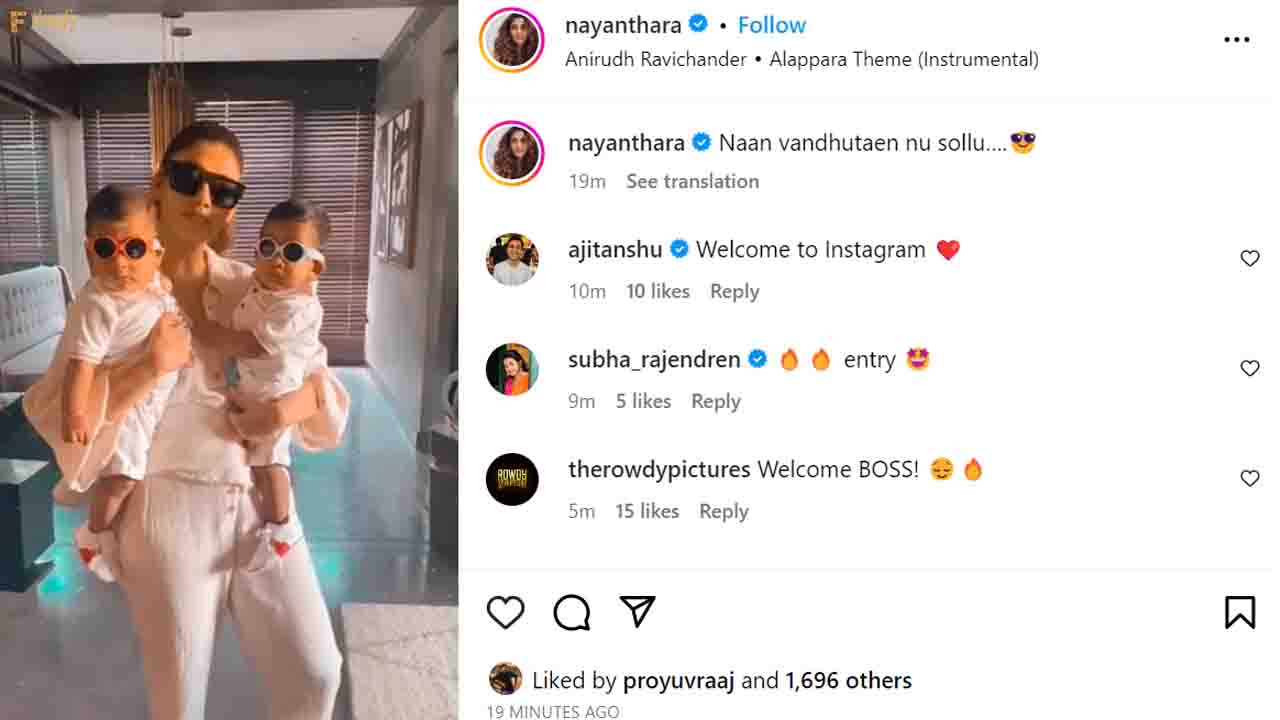 Nayanthara is on finally on Instagram!!! fans express joy