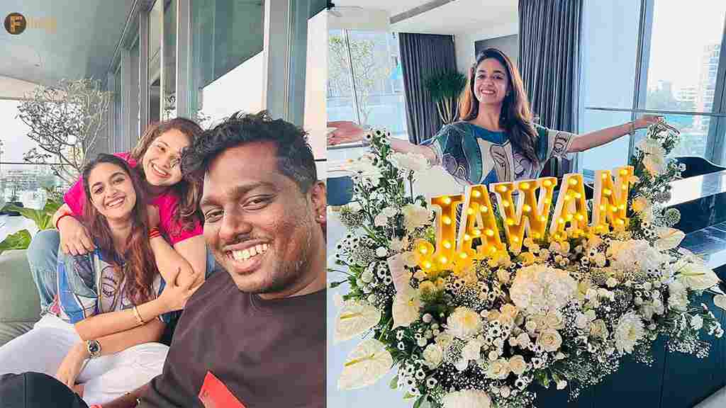 Keerthy Suresh celebrates Jawan's release with Atlee and Priya! Chip in for details.