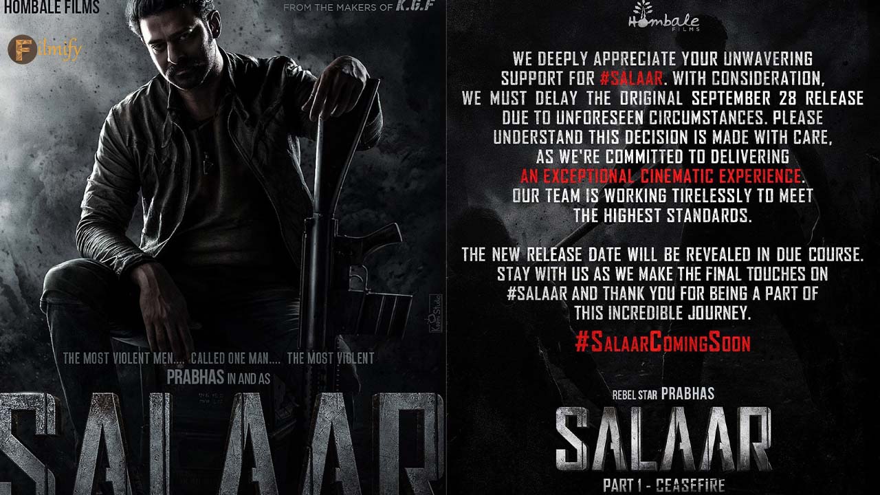 Hombale Films confirmed Saalar's postponement! Check out the new release date.
