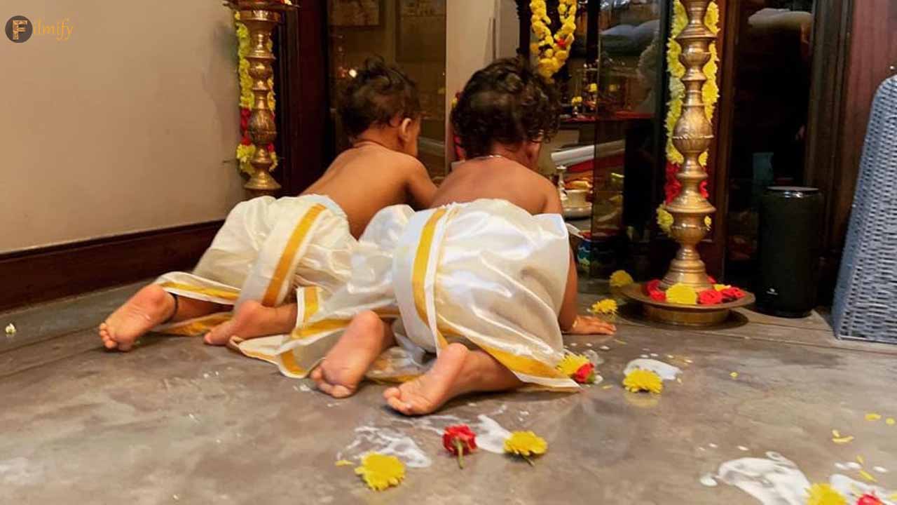 Nayanthara shares adorable new pictures of twins! Check out for the pictures.
