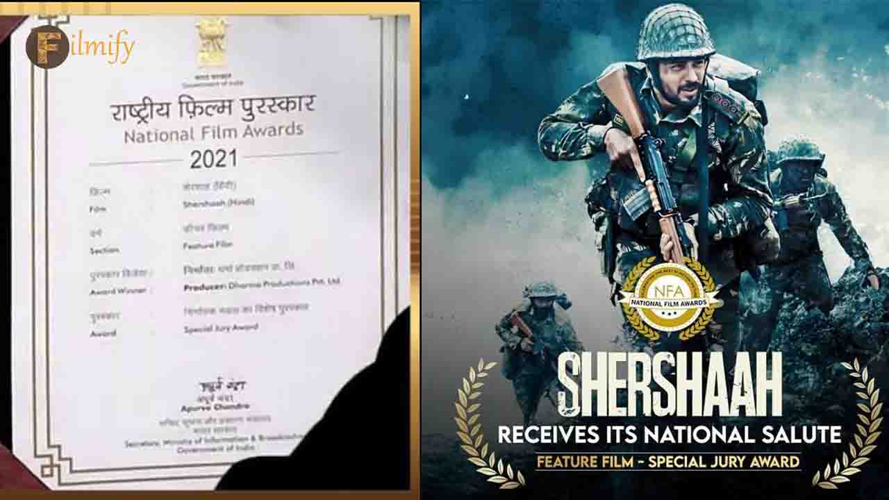 Sidharth Malhotra reacts to Shershaah winning an award