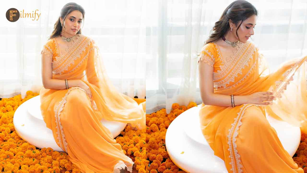 Priyanka Mohan slays in a bright orange saree!