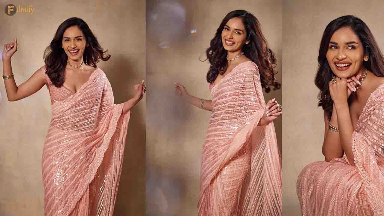 Manushi Chillar stuns in a sequence saree! Check out for more pictures.