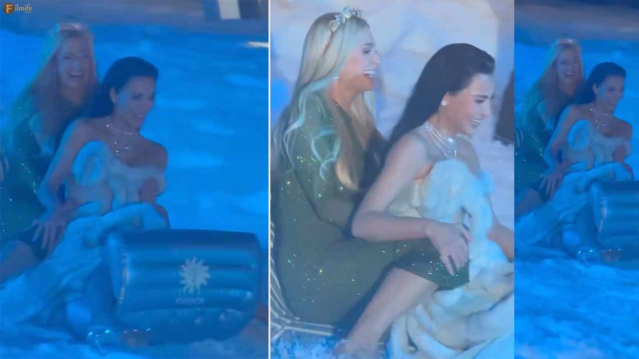 Kim Kardashian and Paris magnified winter at Kardashians Christmas party