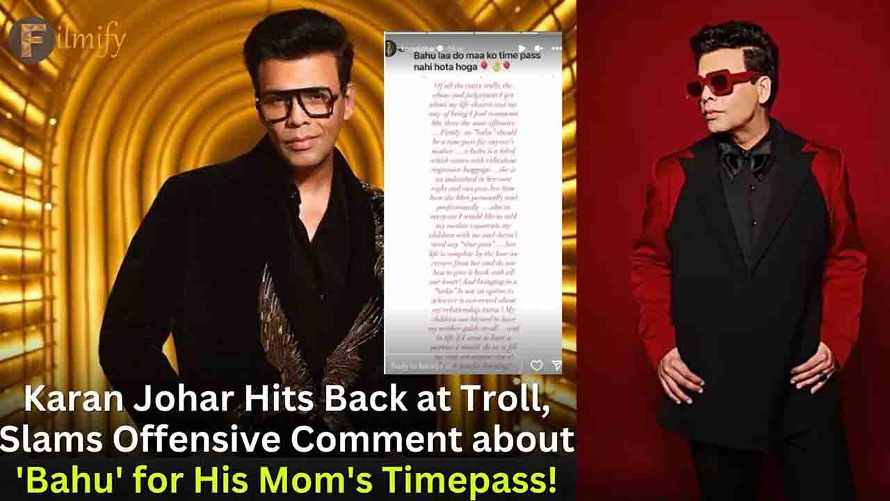 Karan Johar hits back at trolls! Read on for more specifics.