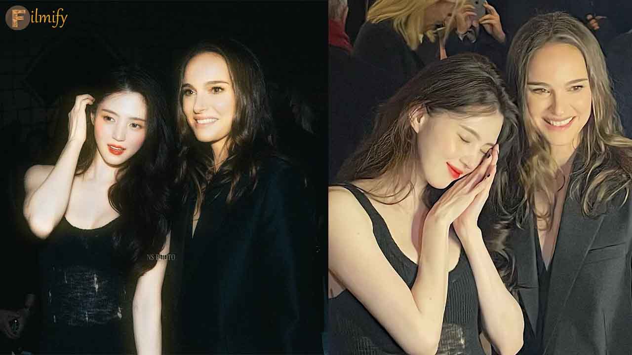 Han So-hee posses with her favrouite atress Natalie Portman at Paris Fashion Week!