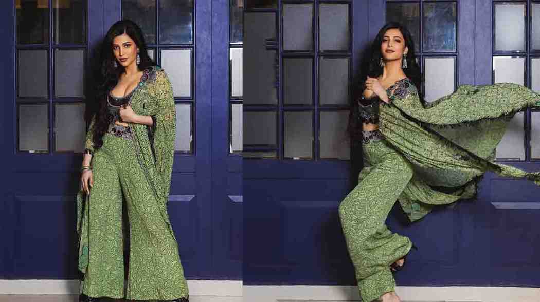 Shruti Hassan@ Stunning Beautiful in Green Dress