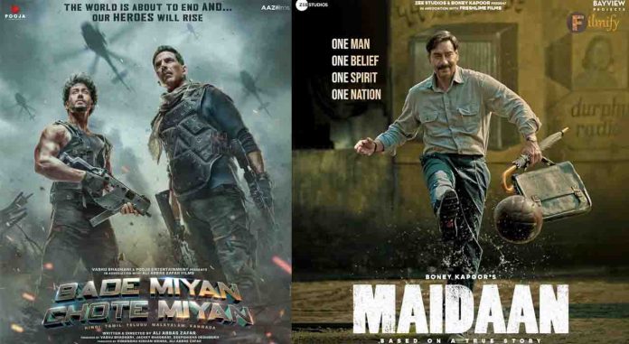 Box Office Clash: Bade Miyan Chote Miyan vs. Maidaan, Epic Showdown at the Cinemas.