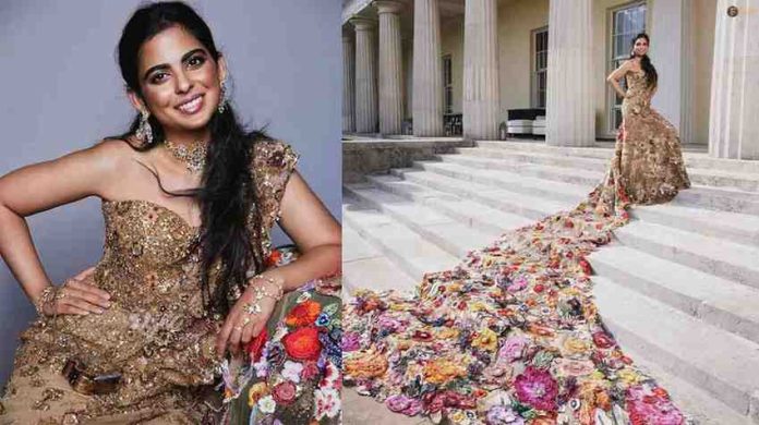 Isha Ambani Blossoms in a 3D Saree-Gown at Met Gala 2024